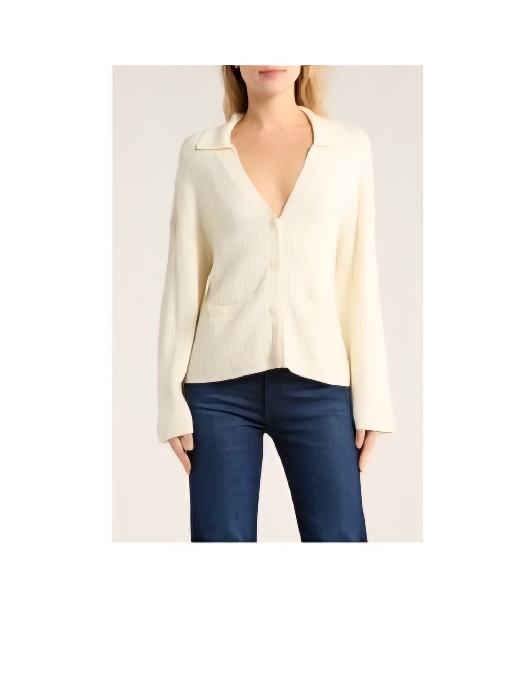 RAG & BONE. NWT. Cream V-Neck Button Cardigan
